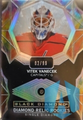 2020-21 Upper Deck Black Diamond Relic Gems Ruby /99 Vitek Vanecek Rookie RC
